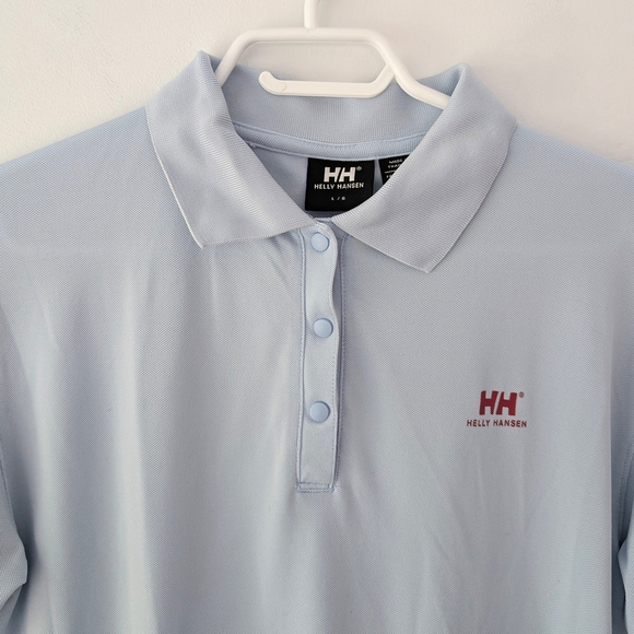 Helly Hansen Women's Light Golf / Tennis Blue Polo Shirt - Size Large - Picture 2 of 8
